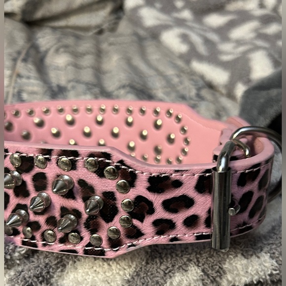 Big Girls Leopard Spike Dog Collar - Picture 4 of 4